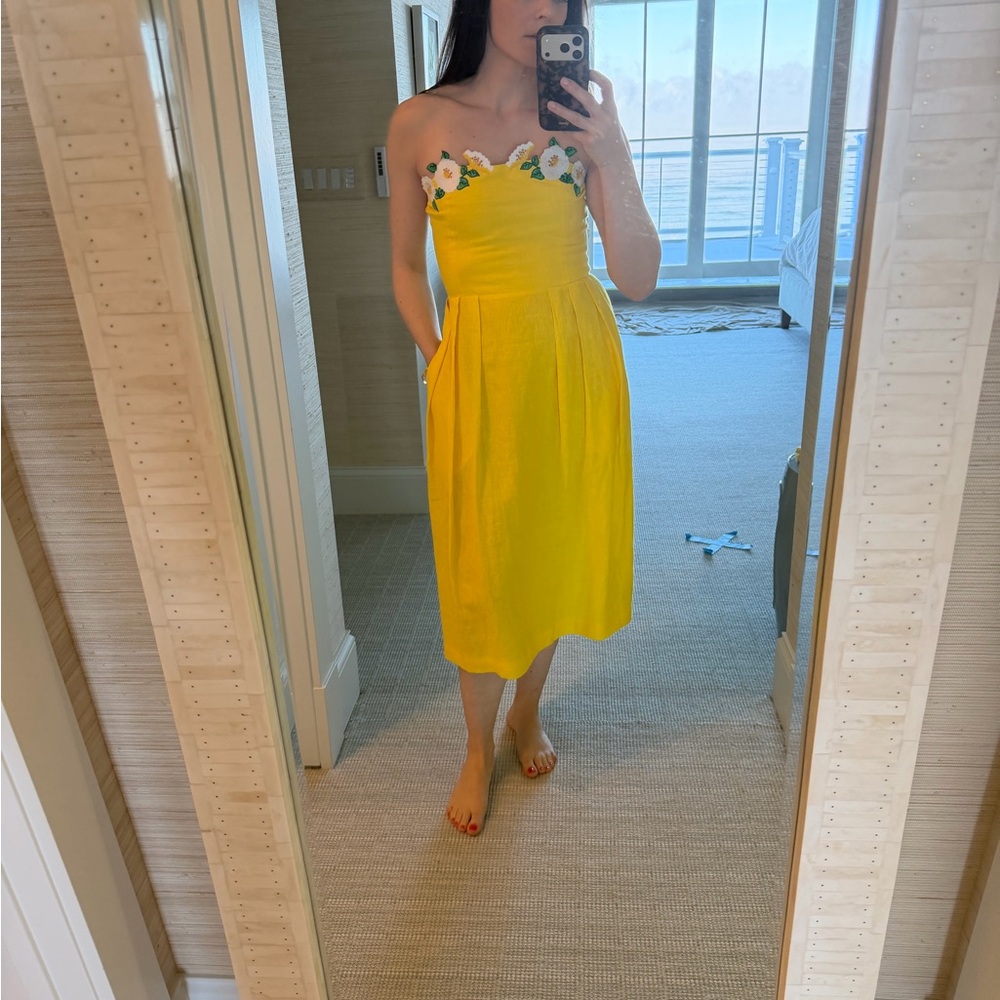 Fanm Monn Lorr Dress Bright Yellow Small